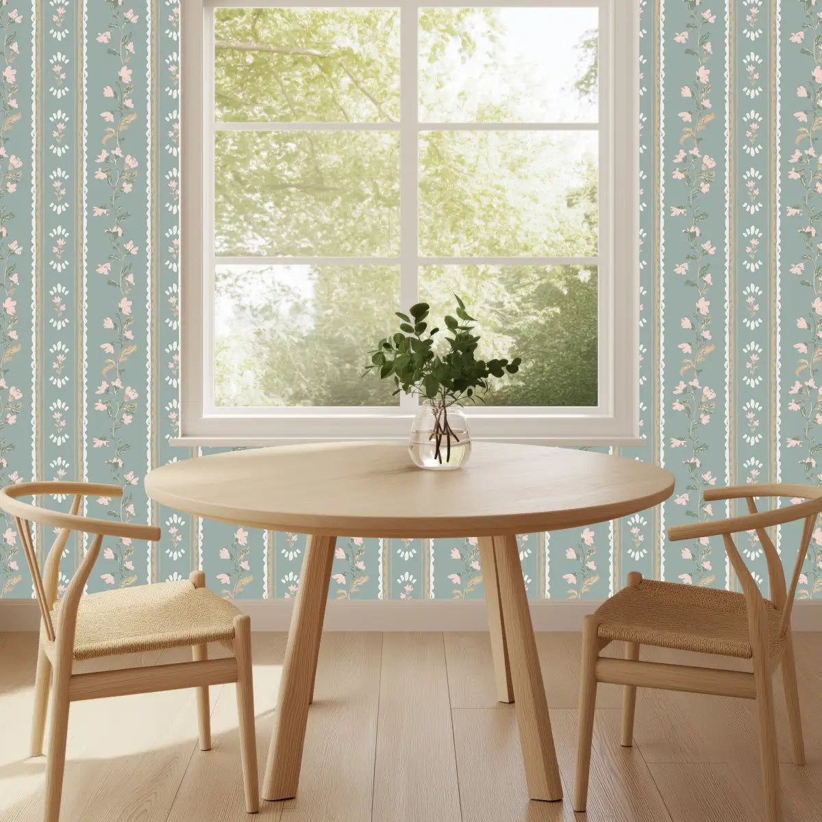 Peri Wallpaper - Sweet Floral Stripe - by Creating to Love - Loomwell Home Goods