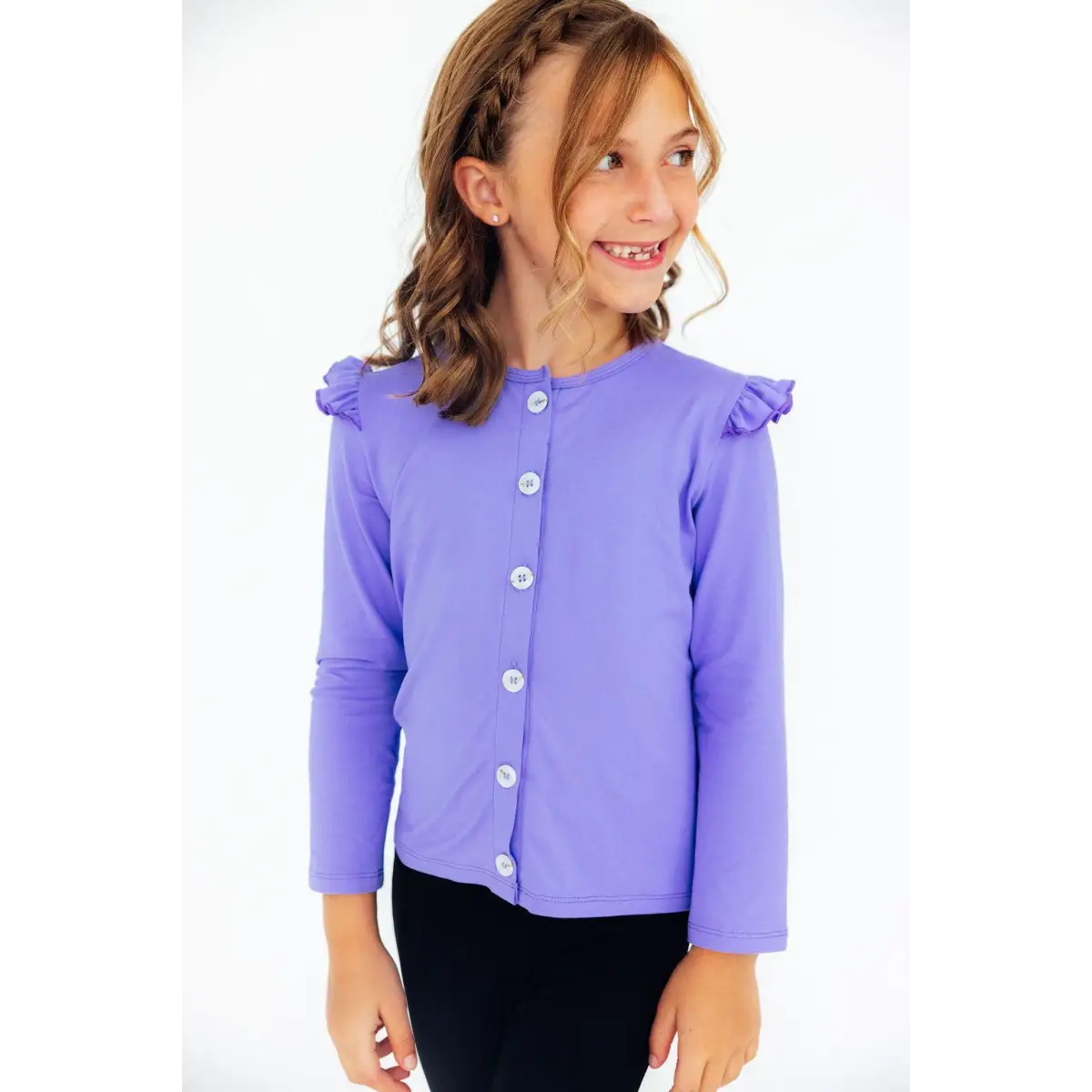 Periwinkle Ruffle Cardigan - Mila & Rose ®