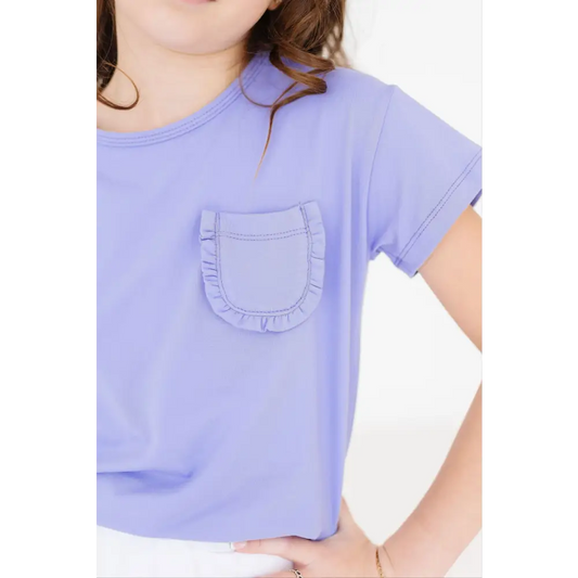 Periwinkle Ruffle Pocket Tee - Mila & Rose ®