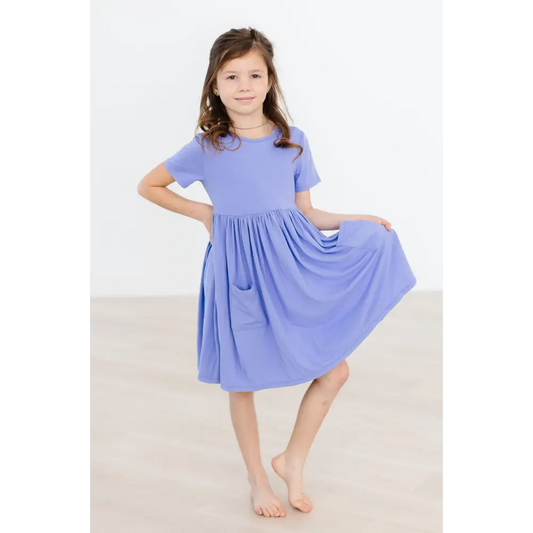 Periwinkle S/S Pocket Twirl Dress - Mila & Rose ®