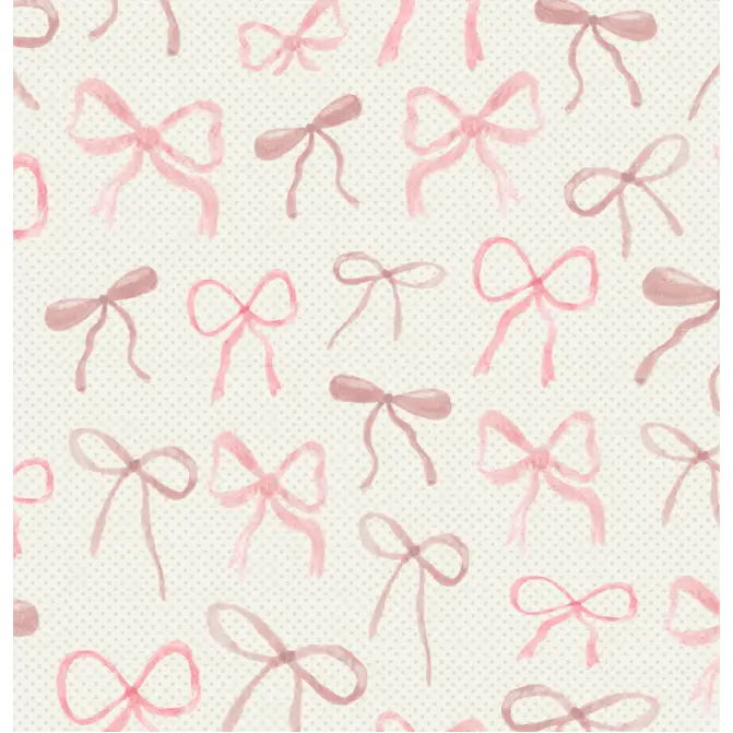 Persephone Wallpaper - Pink Bows - by Sabina Maria - Sample 1 foot by 1 foot / Polka Dot Ivory - Loomwell Home Goods