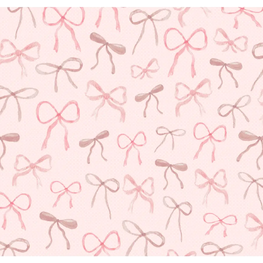 Persephone Wallpaper - Pink Bows - by Sabina Maria - Sample 1 foot by 1 foot / Polka Dot Light Pink - Loomwell Home