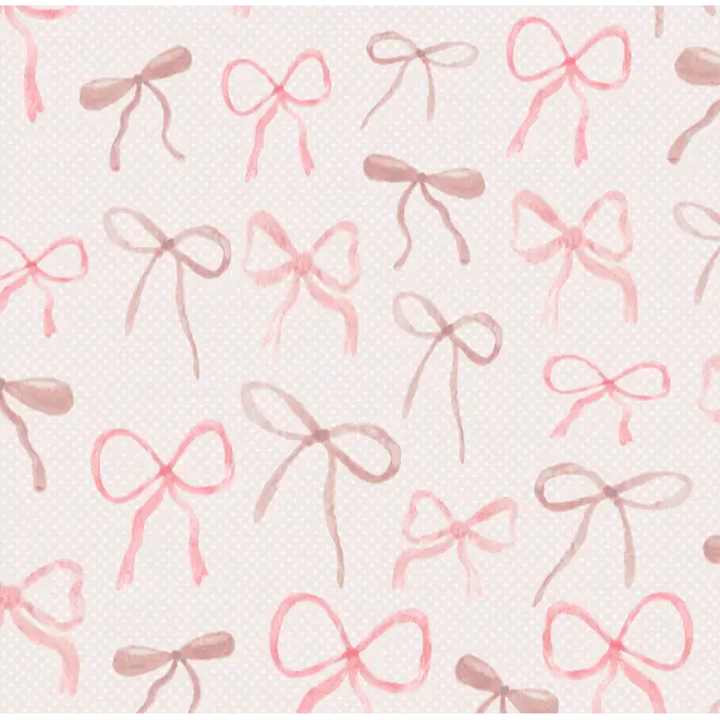 Persephone Wallpaper - Pink Bows - by Sabina Maria - Sample 1 foot by 1 foot / Polka Dot Off White - Loomwell Home Goods