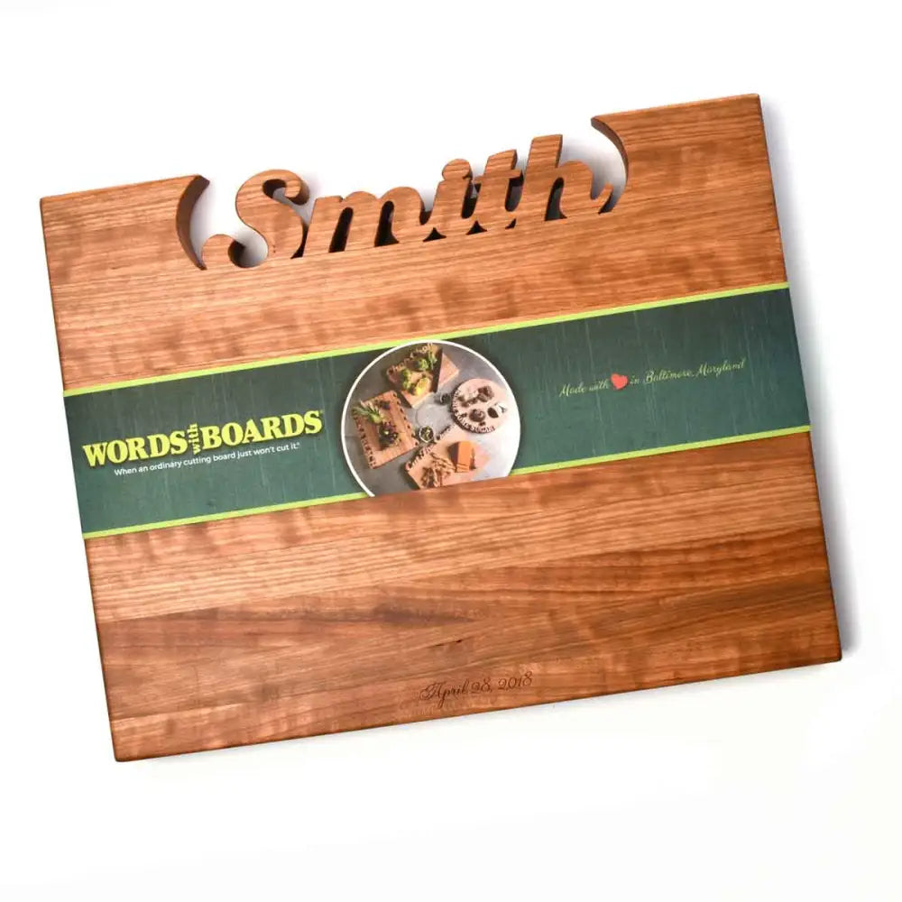Personalized Cutting Board - Large - Script Font / Cherry - Words with Boards LLC