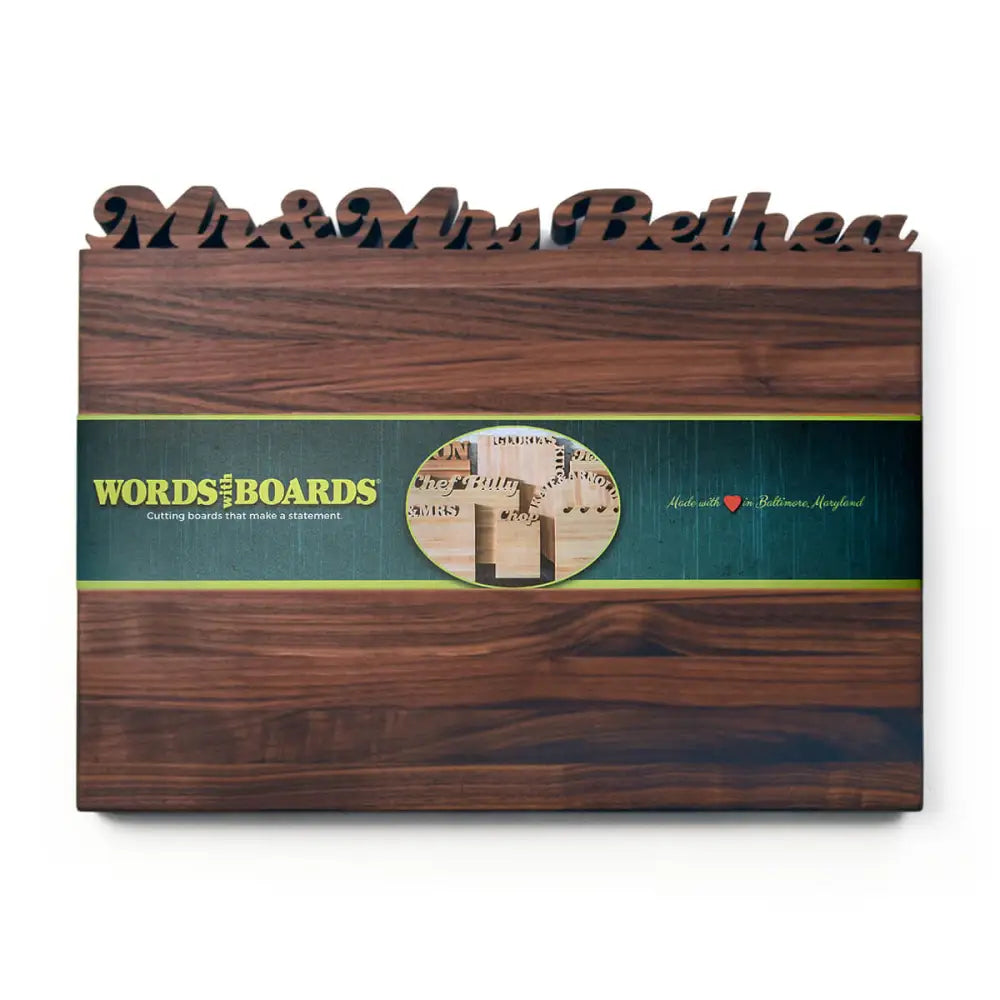 Personalized Cutting Board - Large - Script Font / Walnut - Words with Boards LLC