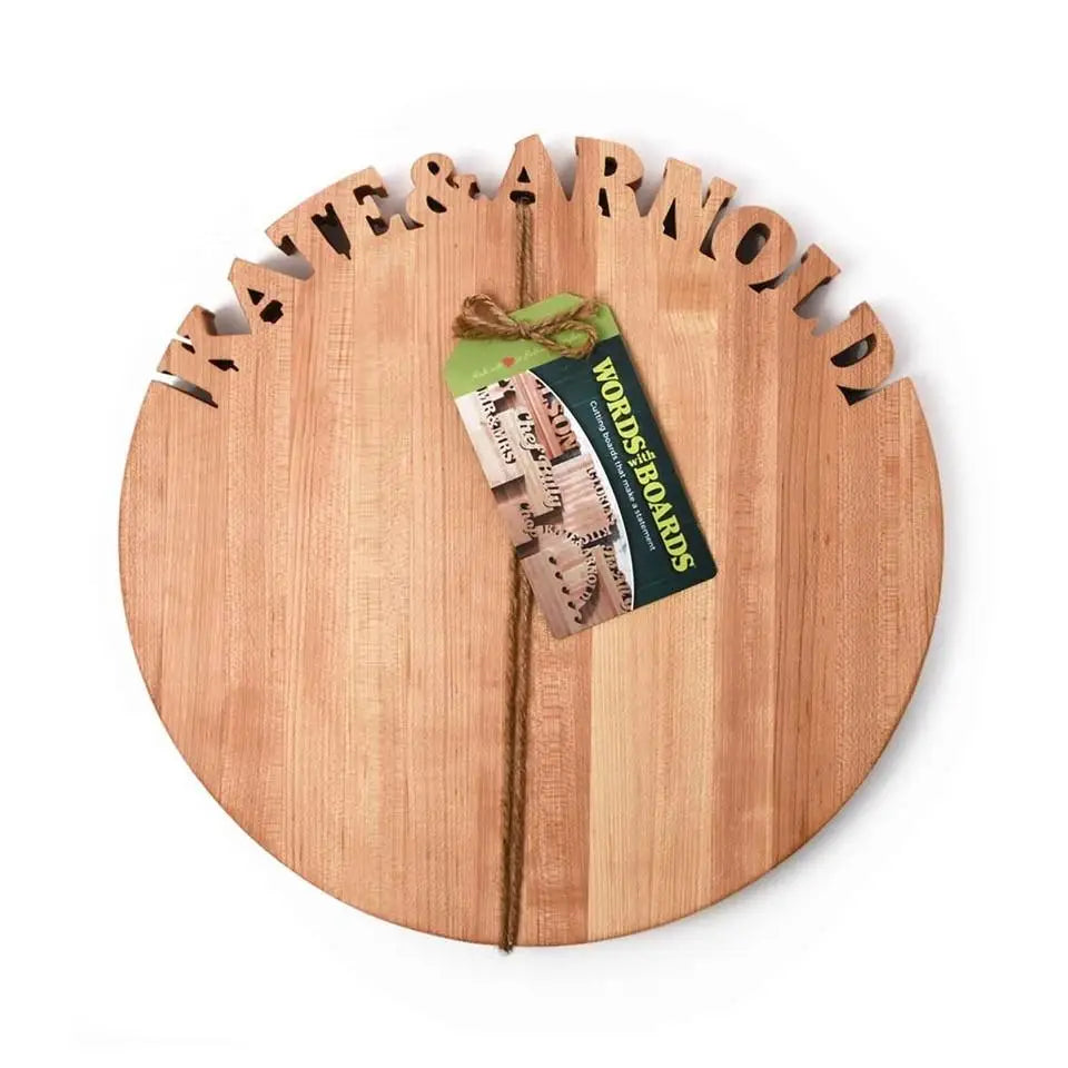 Personalized Cutting Board - Round - Maple / 14’’ - Words with Boards LLC