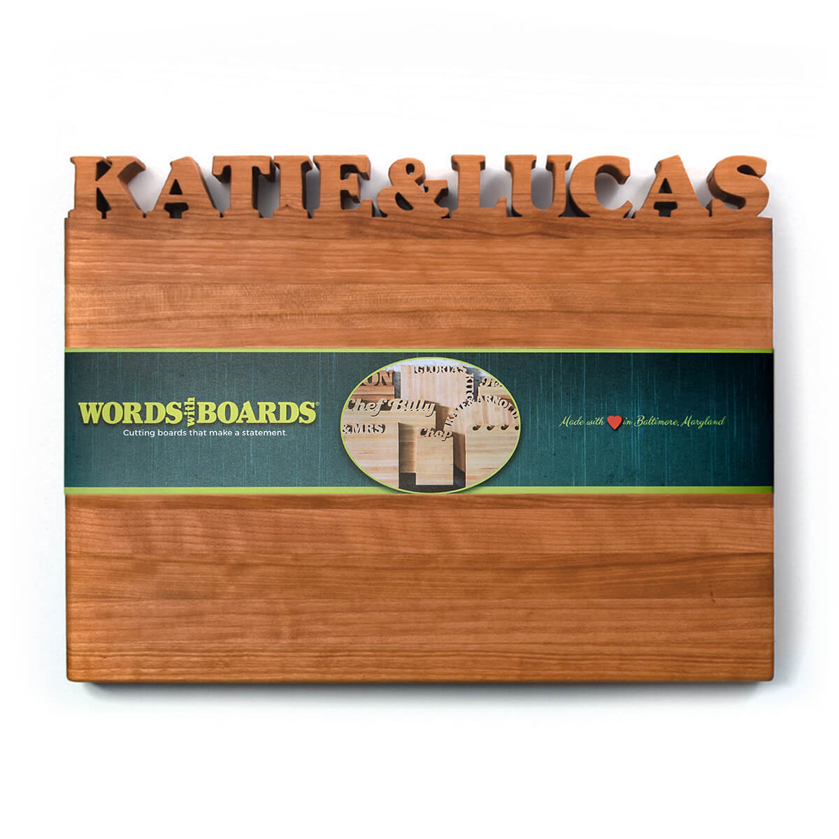 Personalized Cutting Board - Large - Classic Font / Cherry - Words with Boards LLC