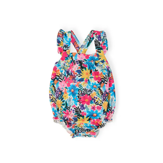 Petal Paradise Ruffle Cross Back Romper - Mila & Rose ®