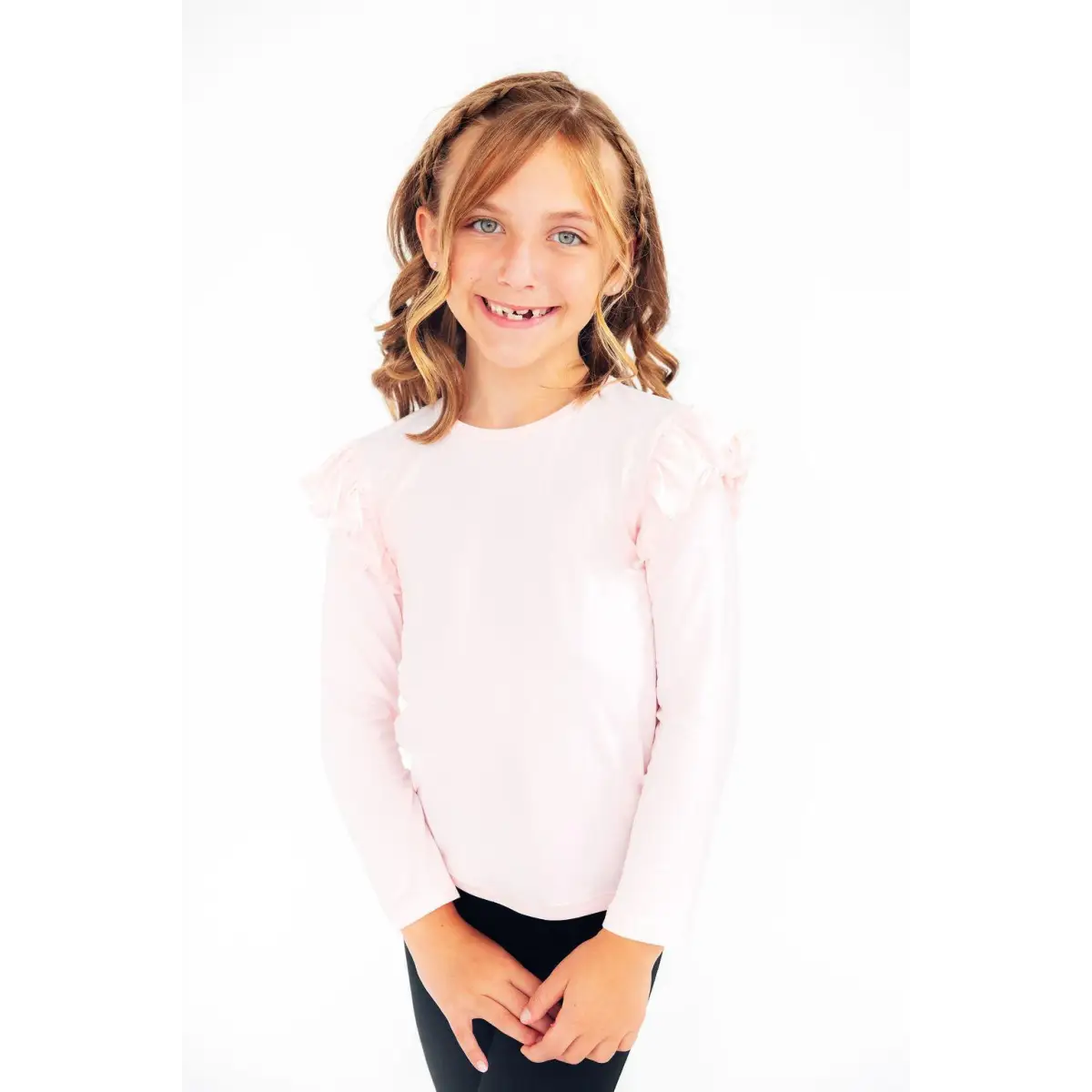 Petal Pink L/S Ruffle Tee - Mila & Rose ®