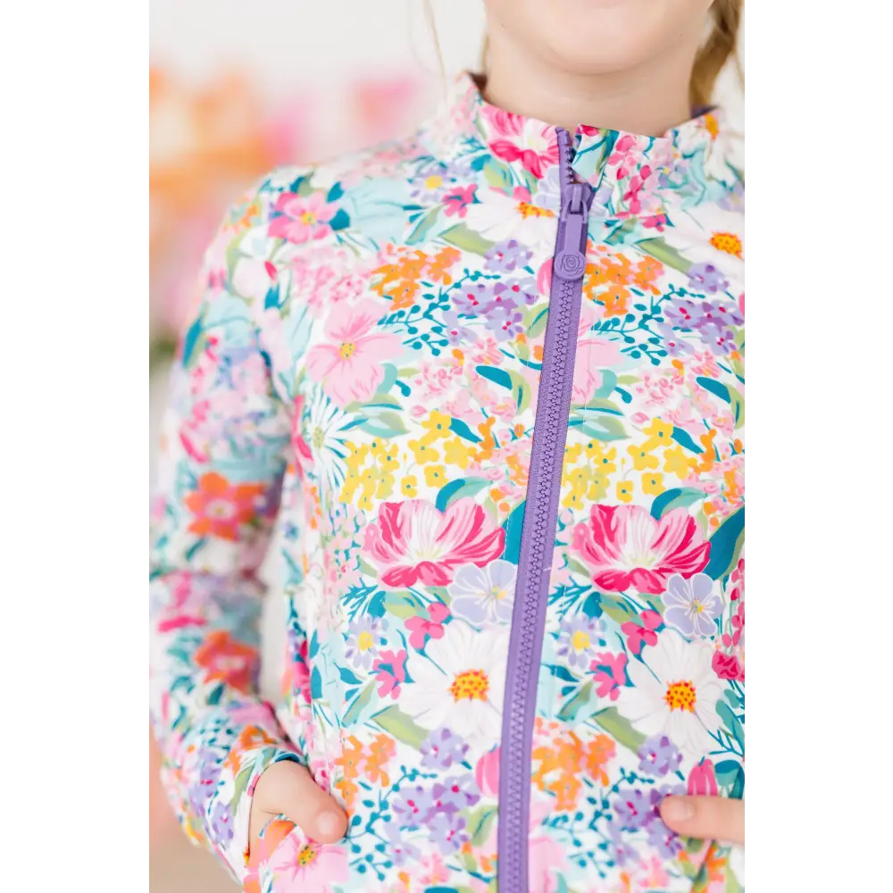 Petal Power Full-Zip Ruffle Active Jacket - 2T - Mila & Rose ®