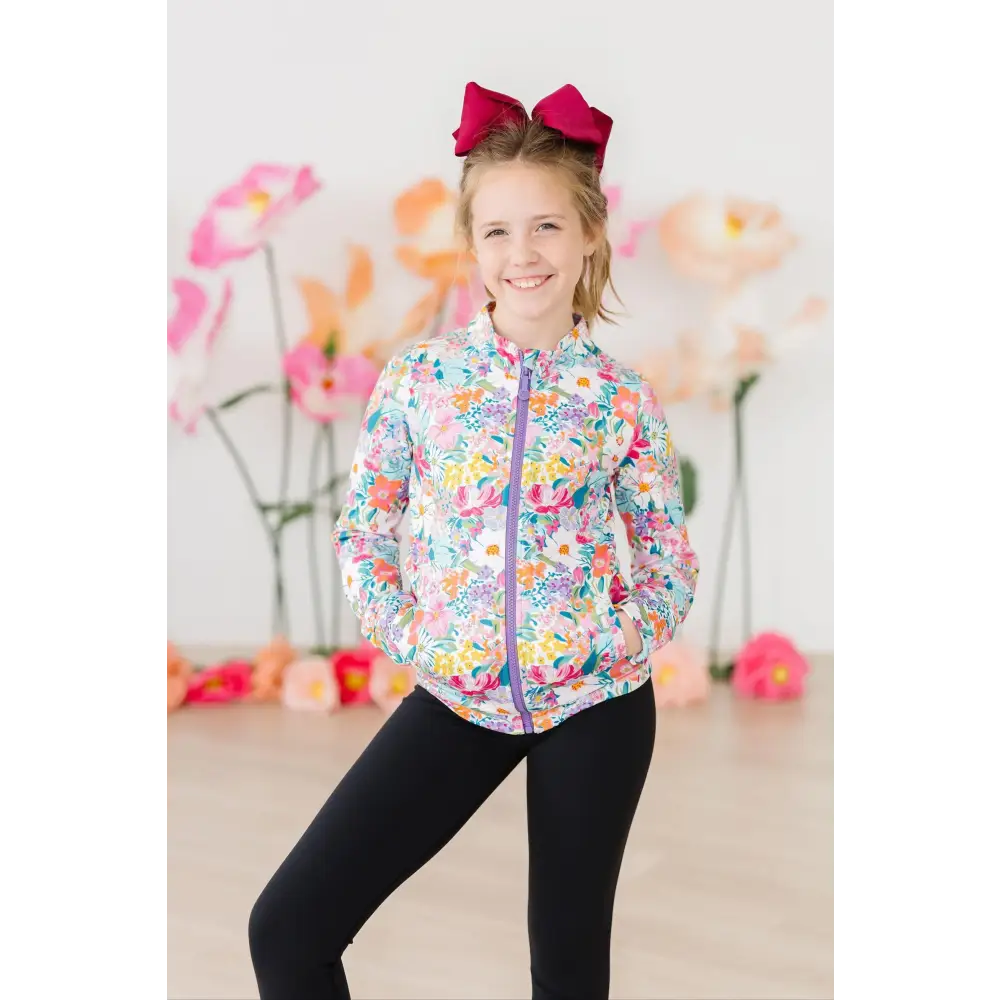 Petal Power Full-Zip Ruffle Active Jacket - Mila & Rose ®