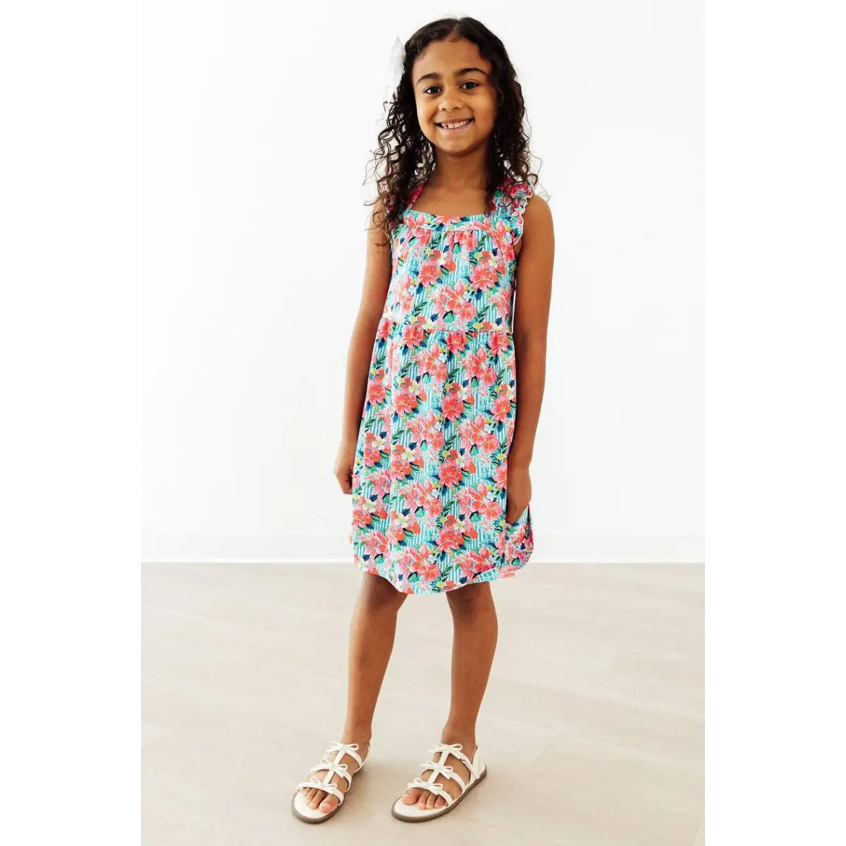 Ruffle Cross Back Dress - Petals in Paradise - Mila & Rose ®