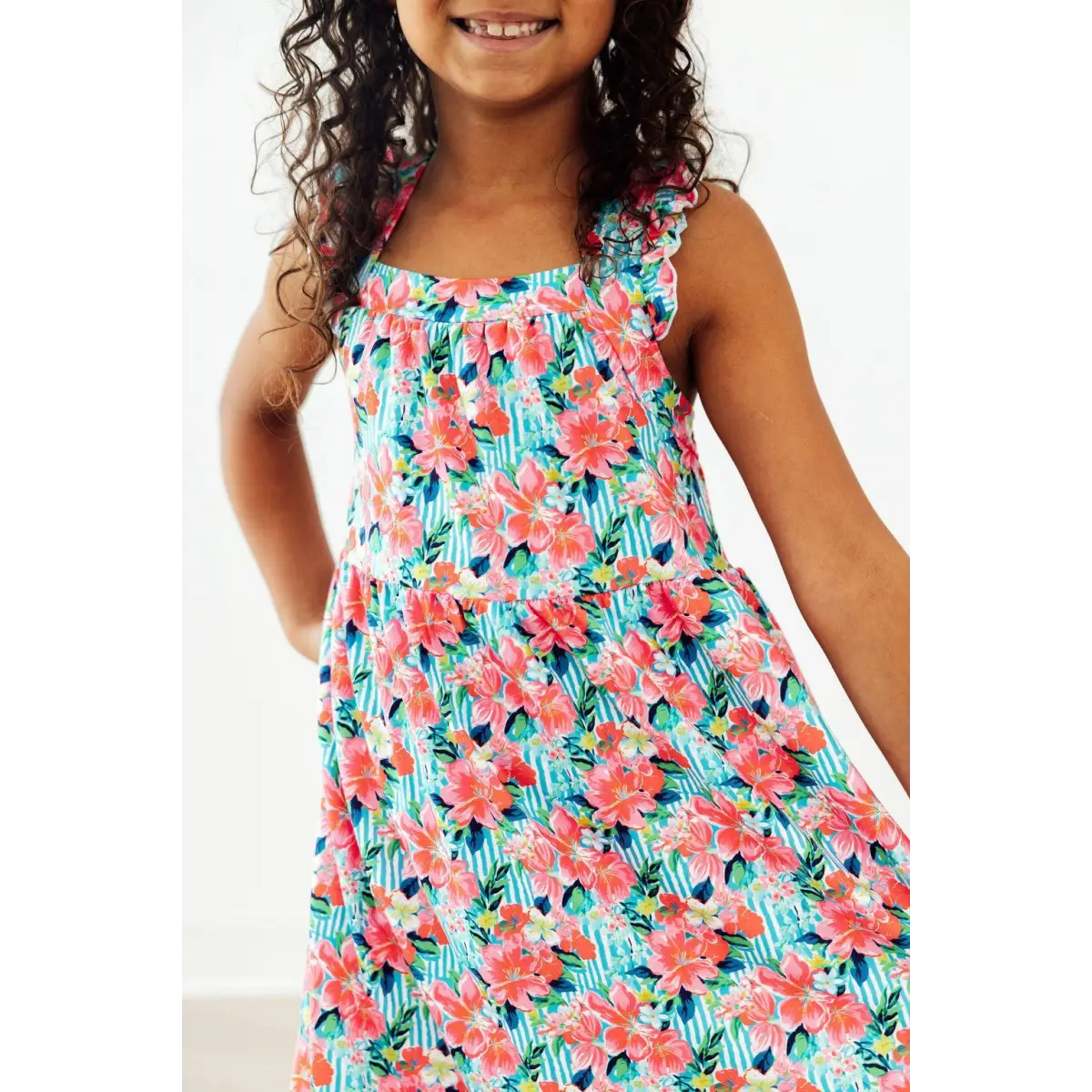 Ruffle Cross Back Dress - Petals in Paradise - 2T - Mila & Rose ®