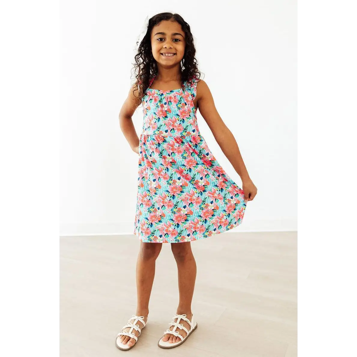 Ruffle Cross Back Dress - Petals in Paradise - Mila & Rose ®