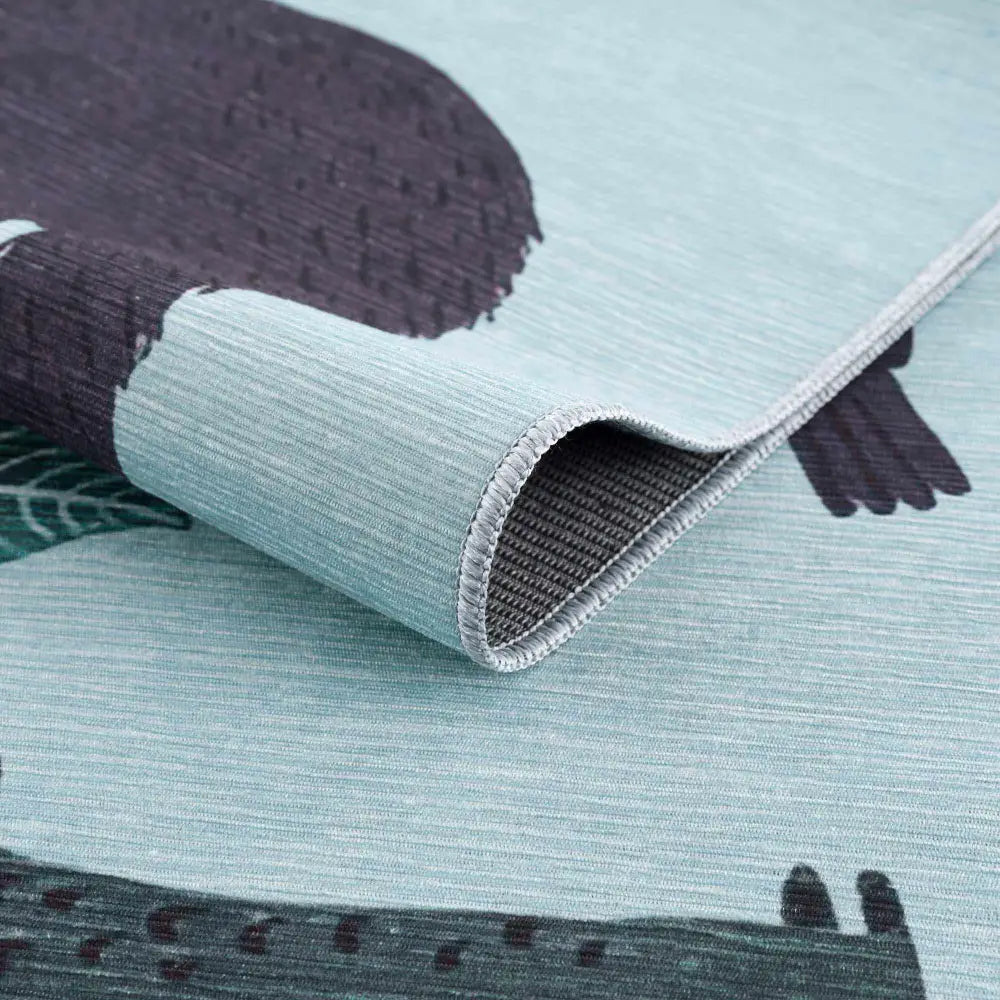Petey Blue Animal Print Washable Kids Rug - Boutique Rugs