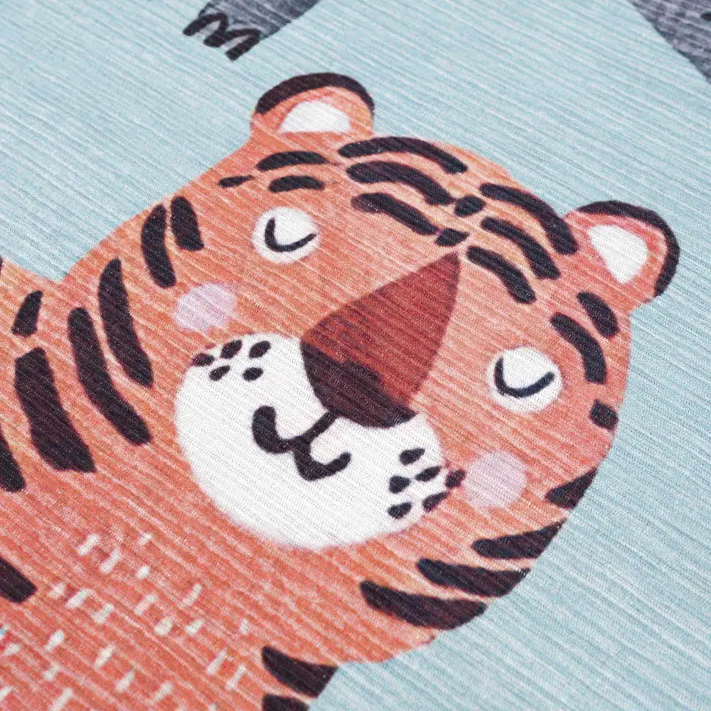 Petey Blue Animal Print Washable Kids Rug - Boutique Rugs