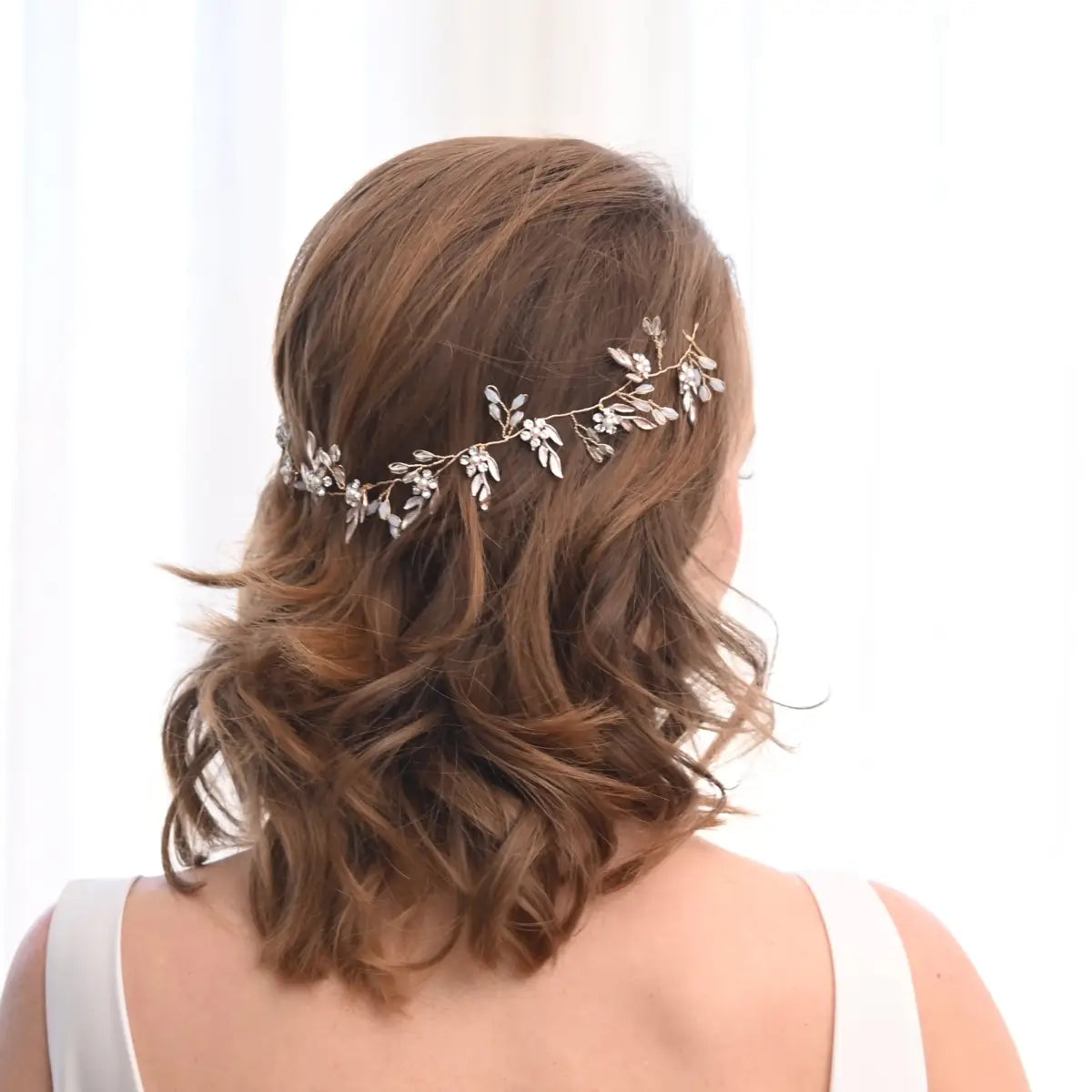 Petite Floral Crystal and Pearl Silk Ribbon Headband - Starfish Project