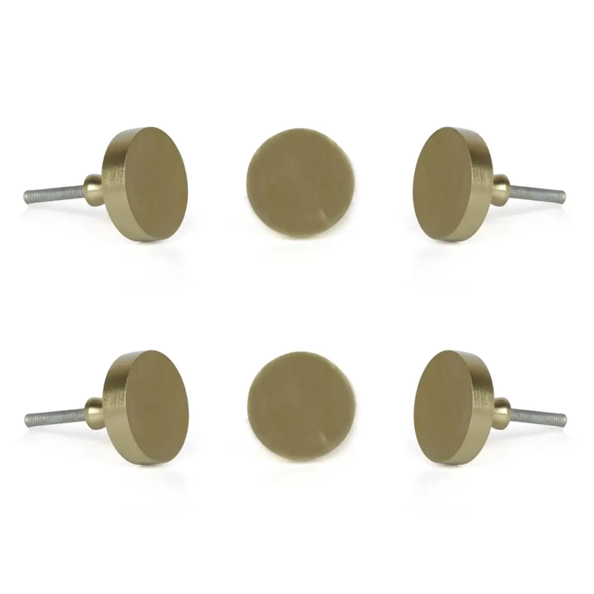 Petite Gold Round Metal Knob (each) - Perilla Home