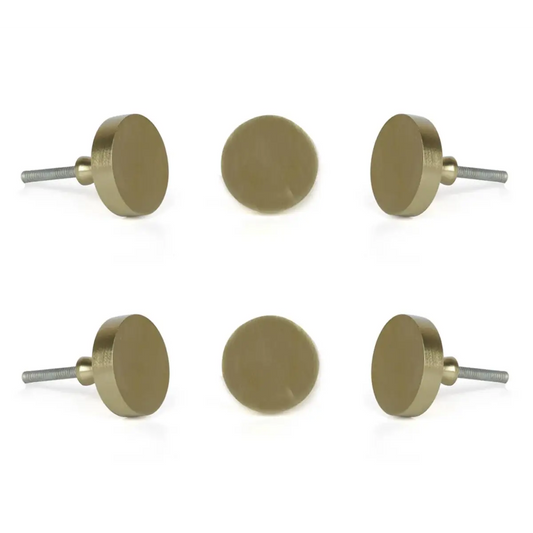 Petite Gold Round Metal Knob (each) - Perilla Home