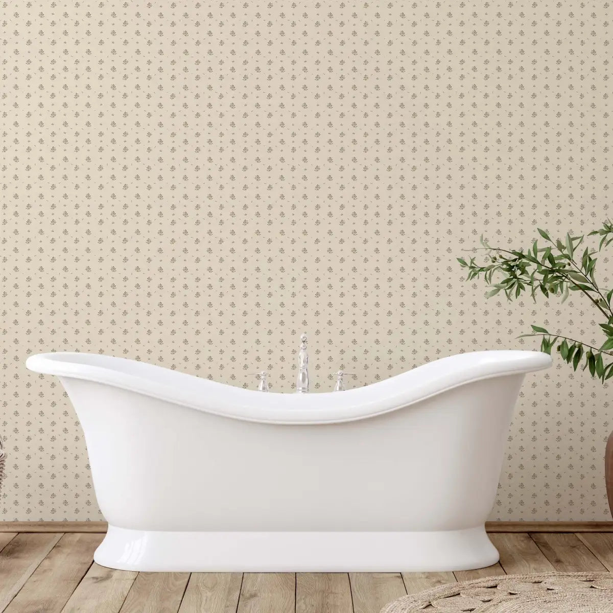 Petunia Wallpaper - Little Flowers and Dots - by Danelys Sidron - Loomwell Home Goods