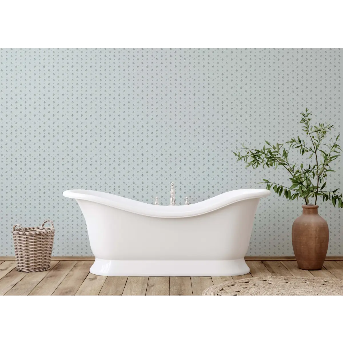Petunia Wallpaper - Little Flowers and Dots - by Danelys Sidron - Loomwell Home Goods