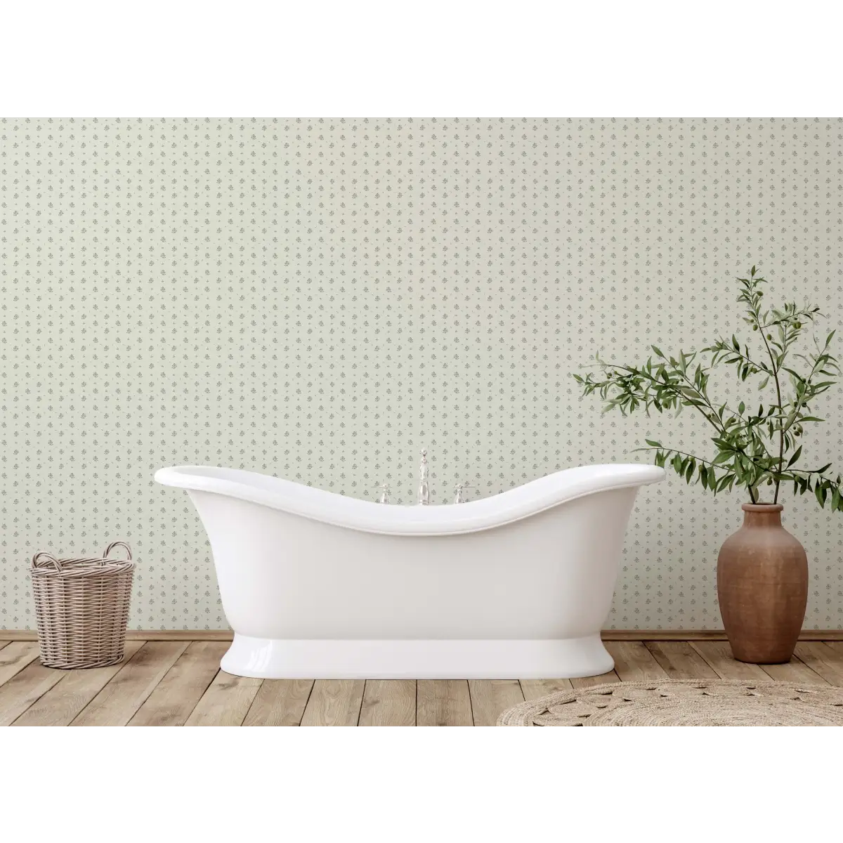 Petunia Wallpaper - Little Flowers and Dots - by Danelys Sidron - Loomwell Home Goods