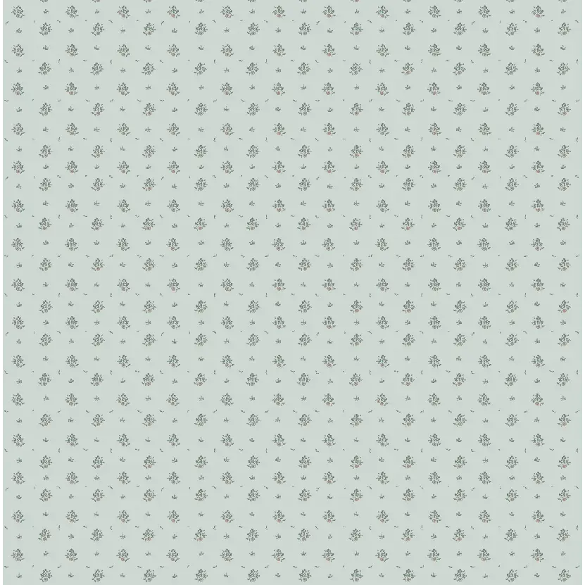 Petunia Wallpaper - Little Flowers and Dots - by Danelys Sidron - Sample 1 foot by 1 foot / Blue / Small Scale
