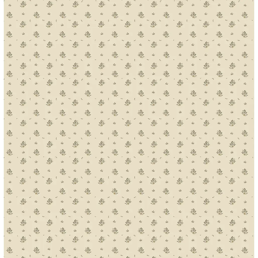 Petunia Wallpaper - Little Flowers and Dots - by Danelys Sidron - Sample 1 foot by 1 foot / Golden / Small Scale
