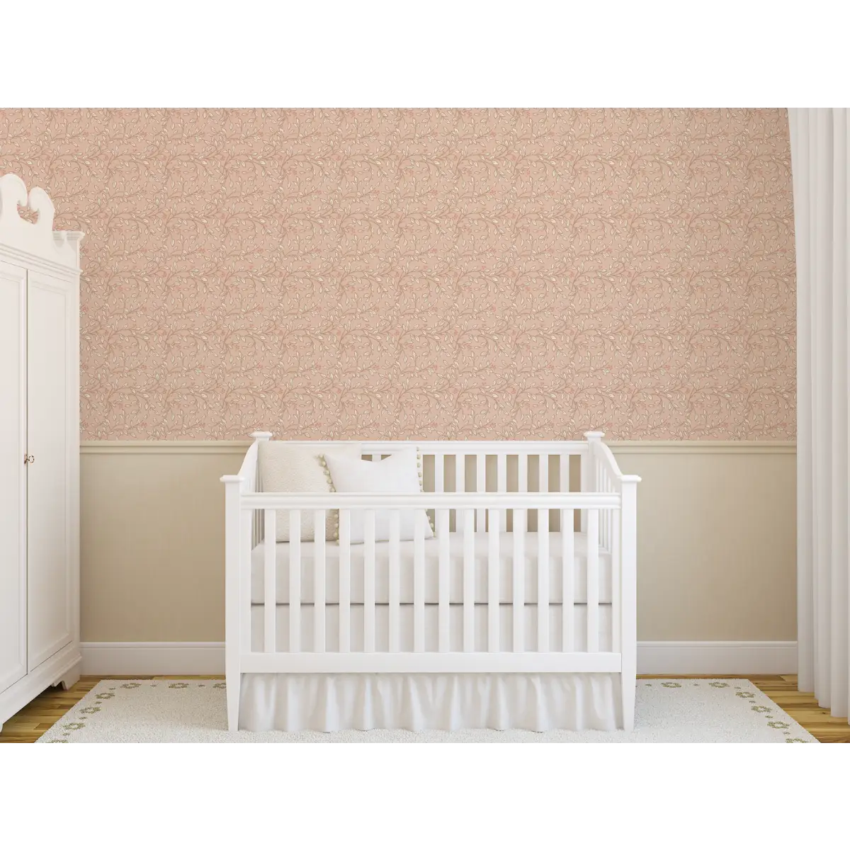 Peyton Wallpaper - Petite Leaf Swirls - by Kimberly Morgan - Loomwell Home Goods