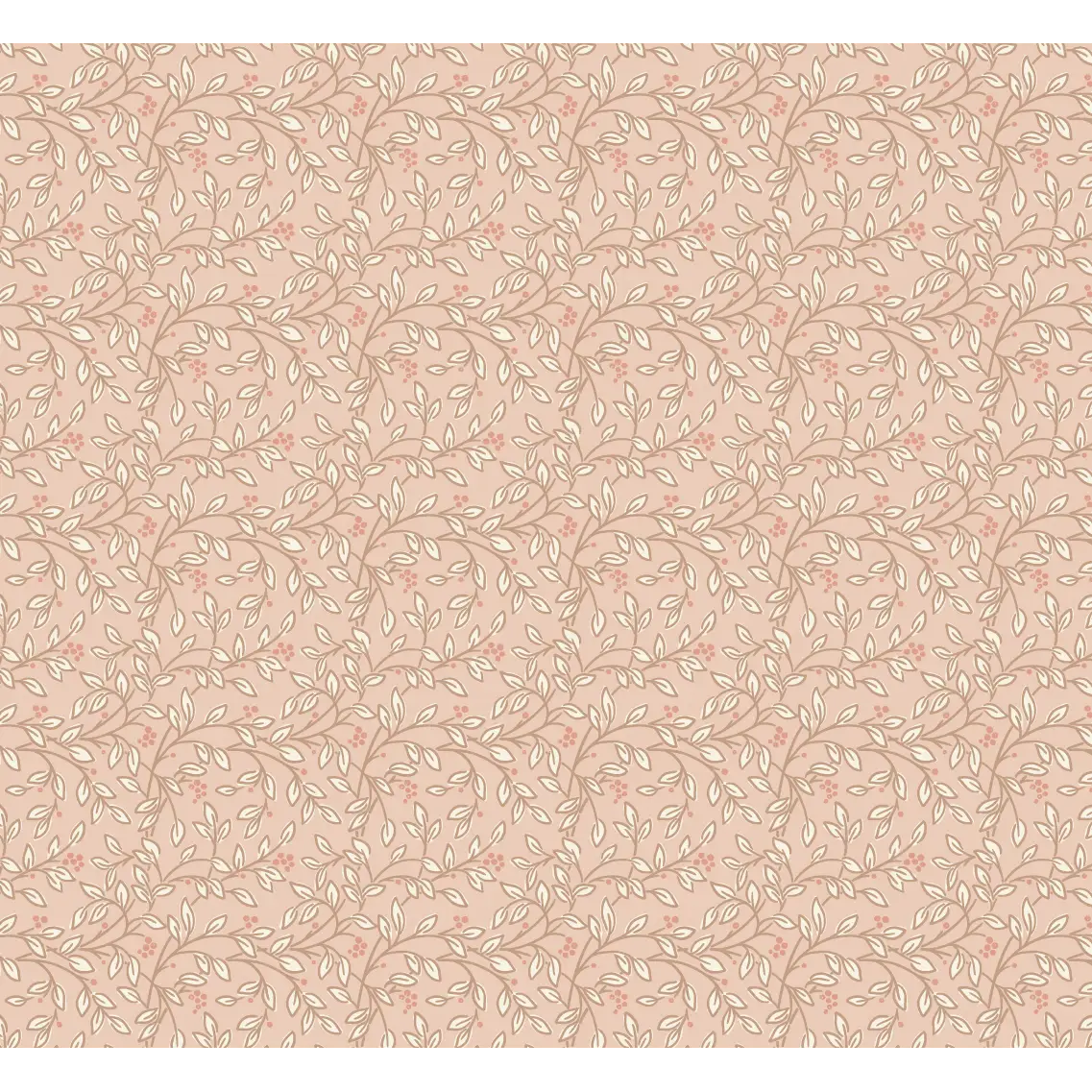 Peyton Wallpaper - Petite Leaf Swirls - by Kimberly Morgan - Sample 1 foot by 1 foot / Blush - Loomwell Home Goods