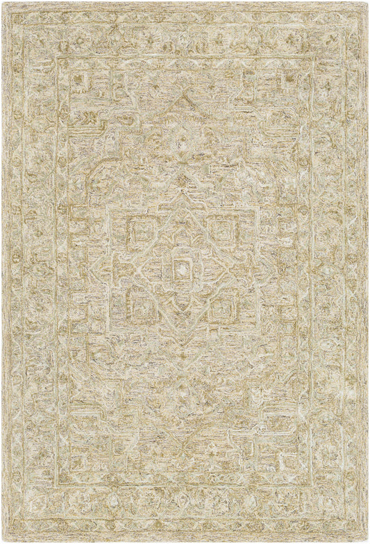 Neutral Patterned Woold Blend Area Rug - 5’ x 7’6’’ Rectangle - Boutique Rugs