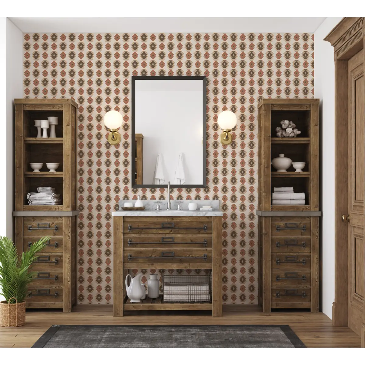 Phoenix Wallpaper - Southwestern Pattern - by Lee Art - Loomwell Home Goods