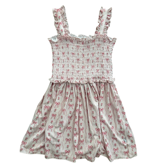Bamboo Toddler Twirl Dress - Pink Bows