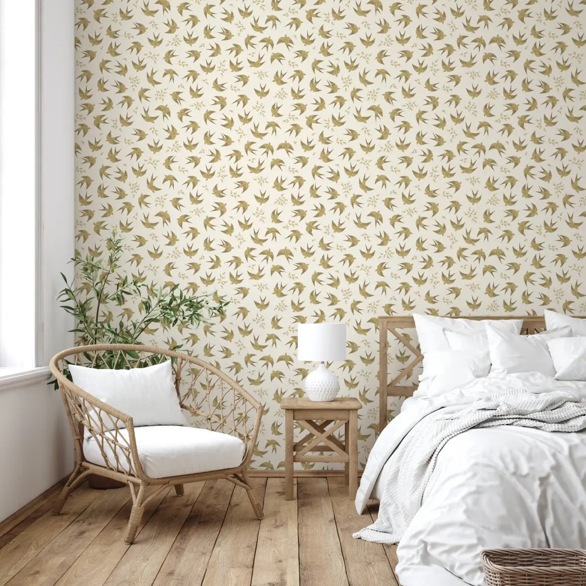 Piers Wallpaper - Whimsical Birds - by Kimberly Morgan - Loomwell Home Goods