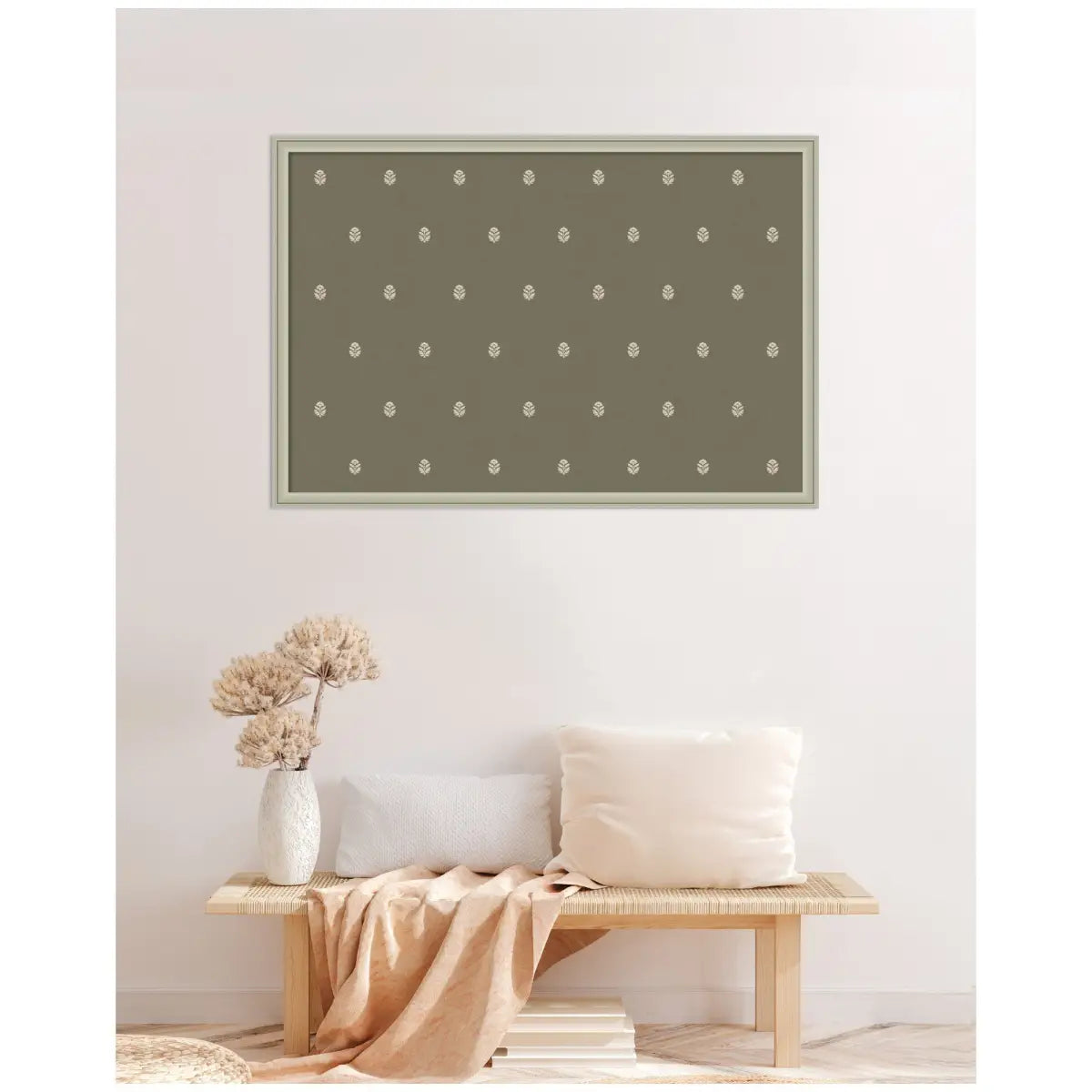 Pinboard Bulletin Board - Green Botanical Block Print - kateandlaurel