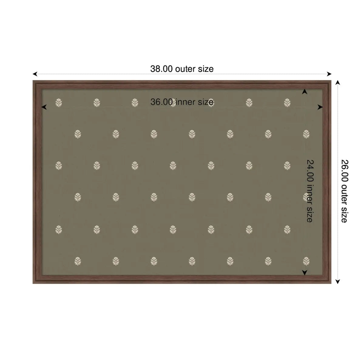 Pinboard Bulletin Board - Green Botanical Block Print - kateandlaurel