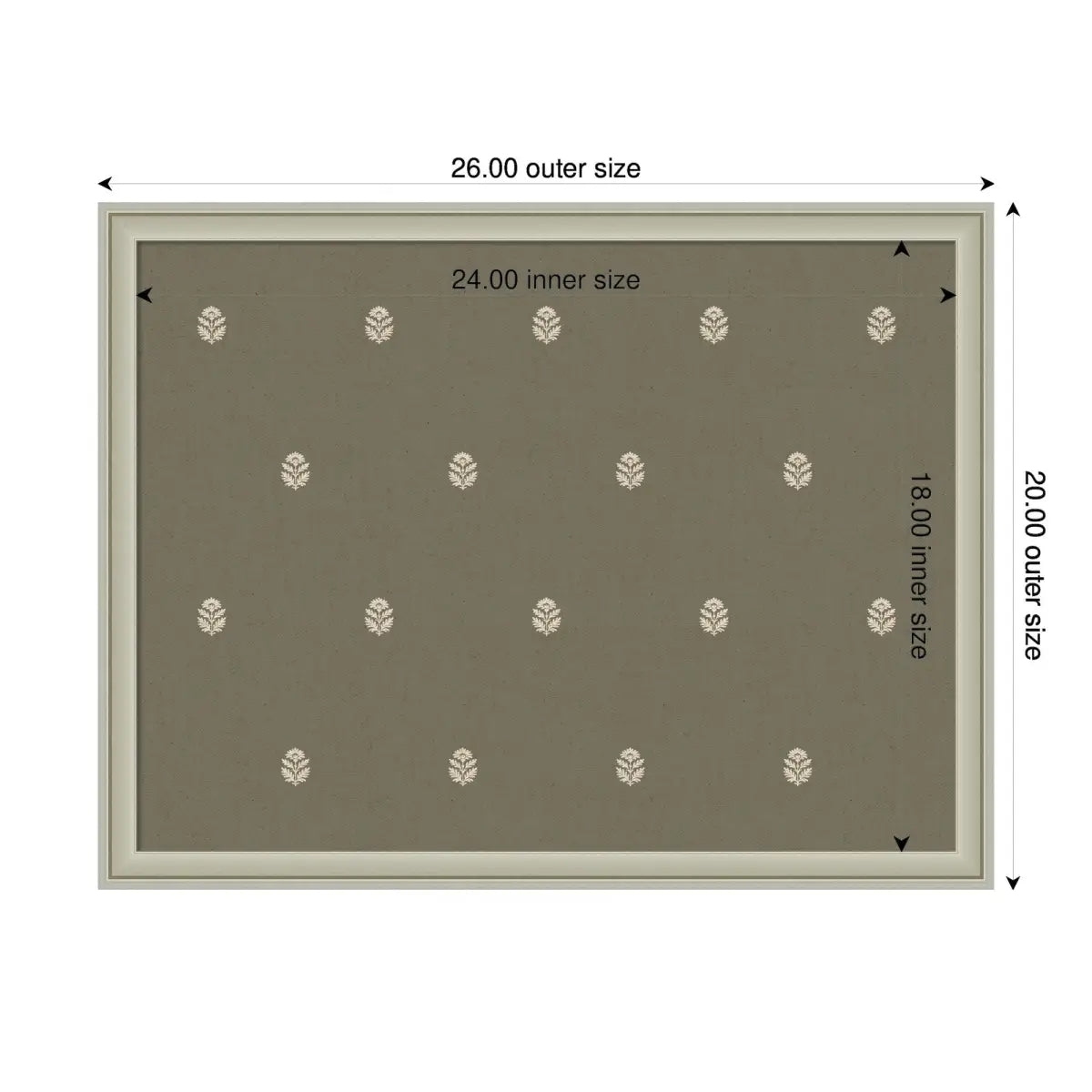 Pinboard Bulletin Board - Green Botanical Block Print - kateandlaurel