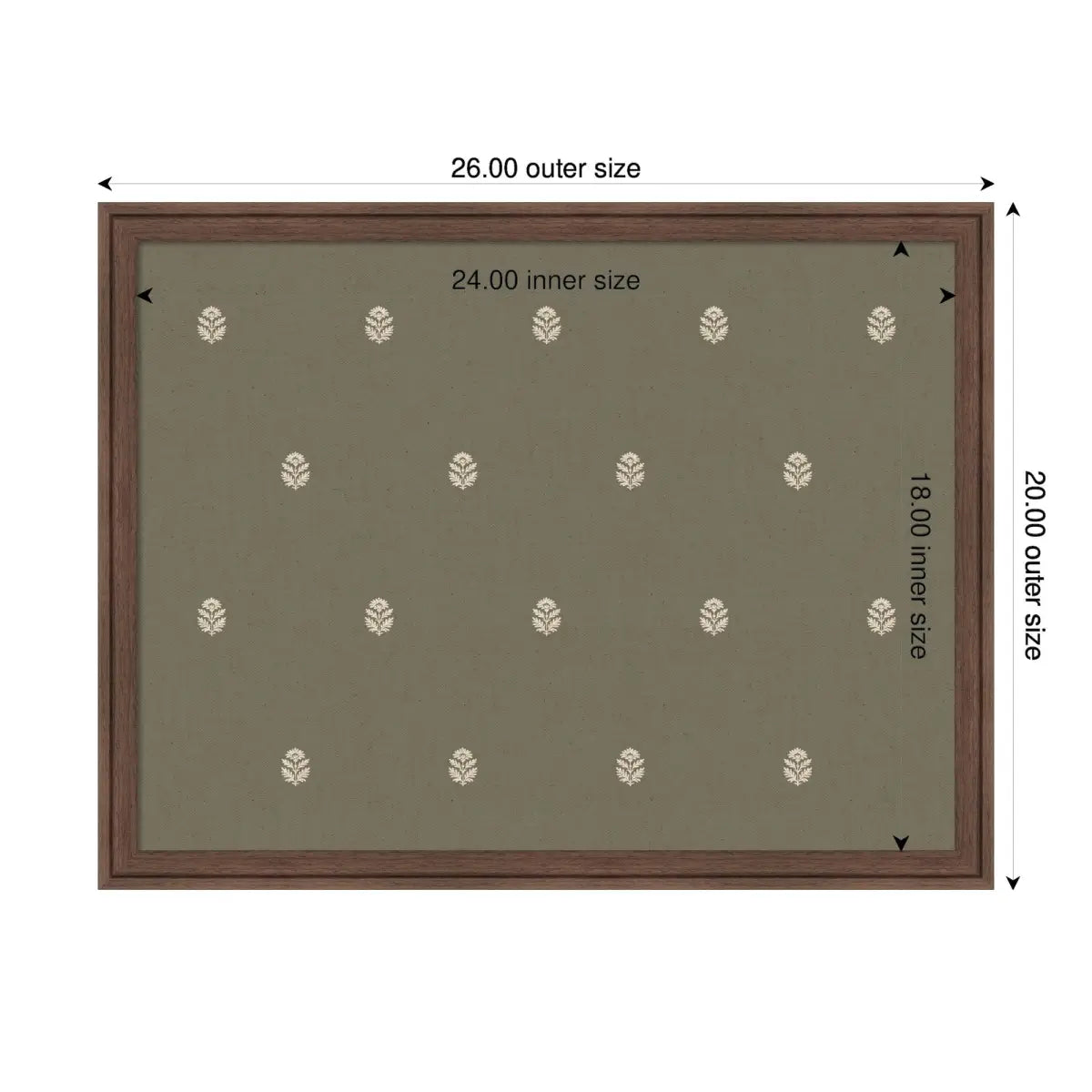Pinboard Bulletin Board - Green Botanical Block Print - kateandlaurel
