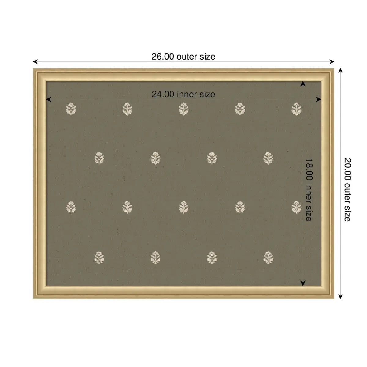 Pinboard Bulletin Board - Green Botanical Block Print - kateandlaurel