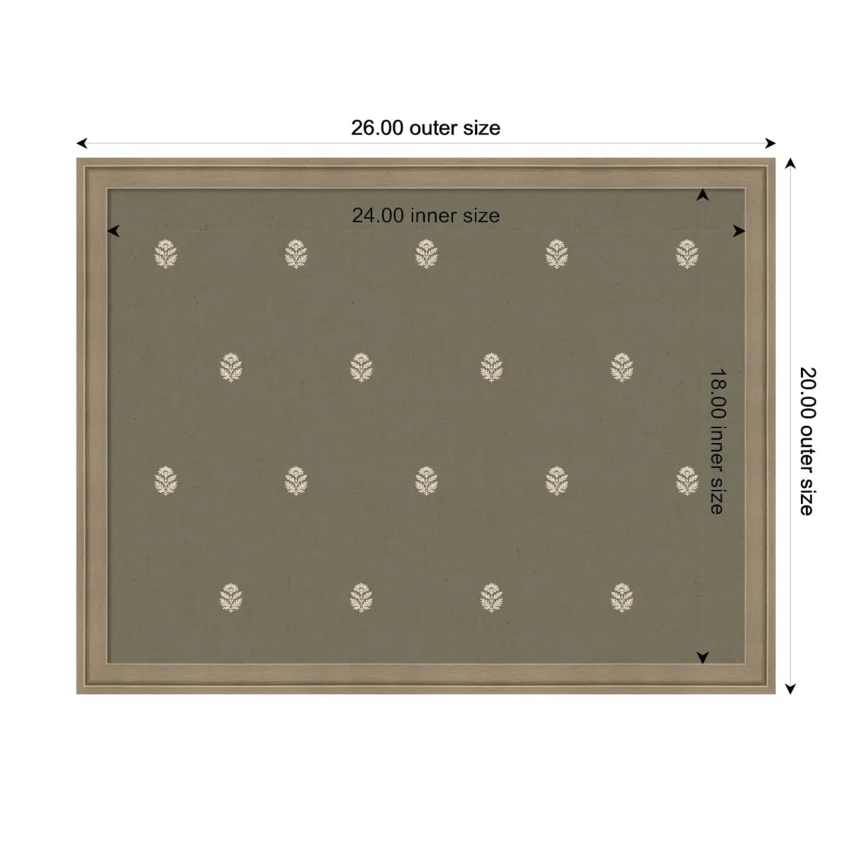 Pinboard Bulletin Board - Green Botanical Block Print - kateandlaurel