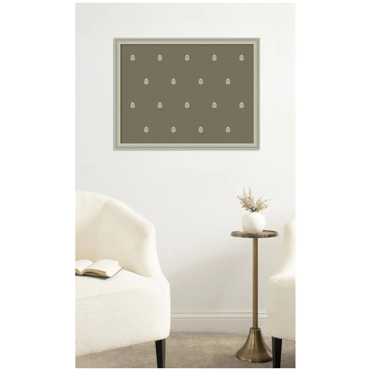 Pinboard Bulletin Board - Green Botanical Block Print - kateandlaurel