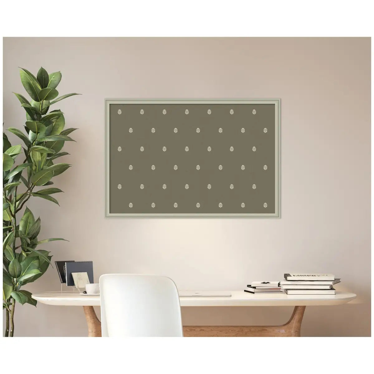 Pinboard Bulletin Board - Green Botanical Block Print - kateandlaurel