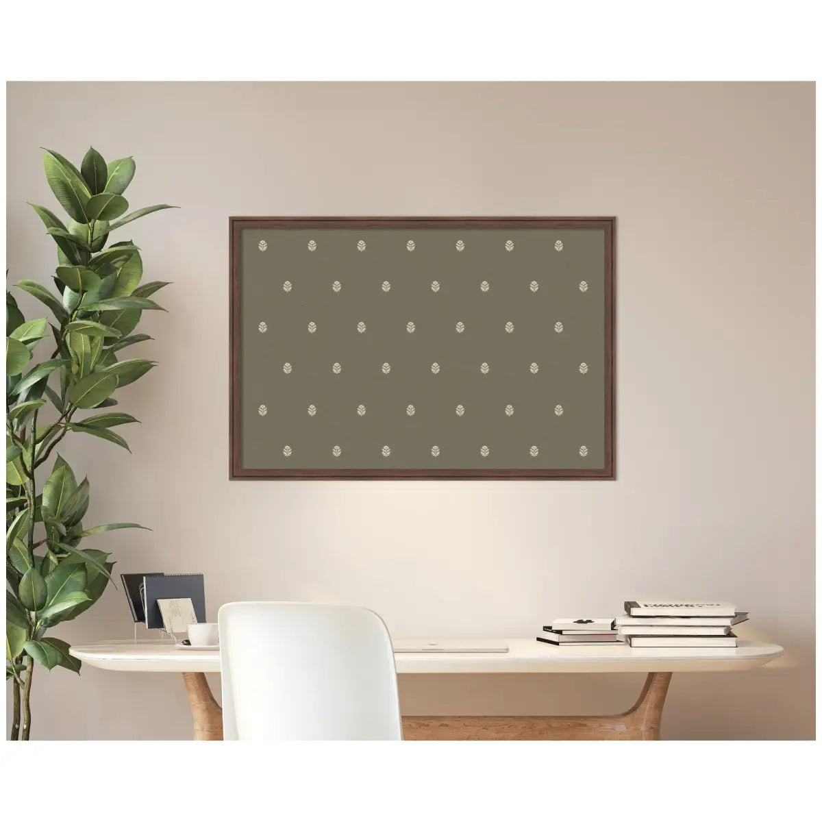 Pinboard Bulletin Board - Green Botanical Block Print - kateandlaurel