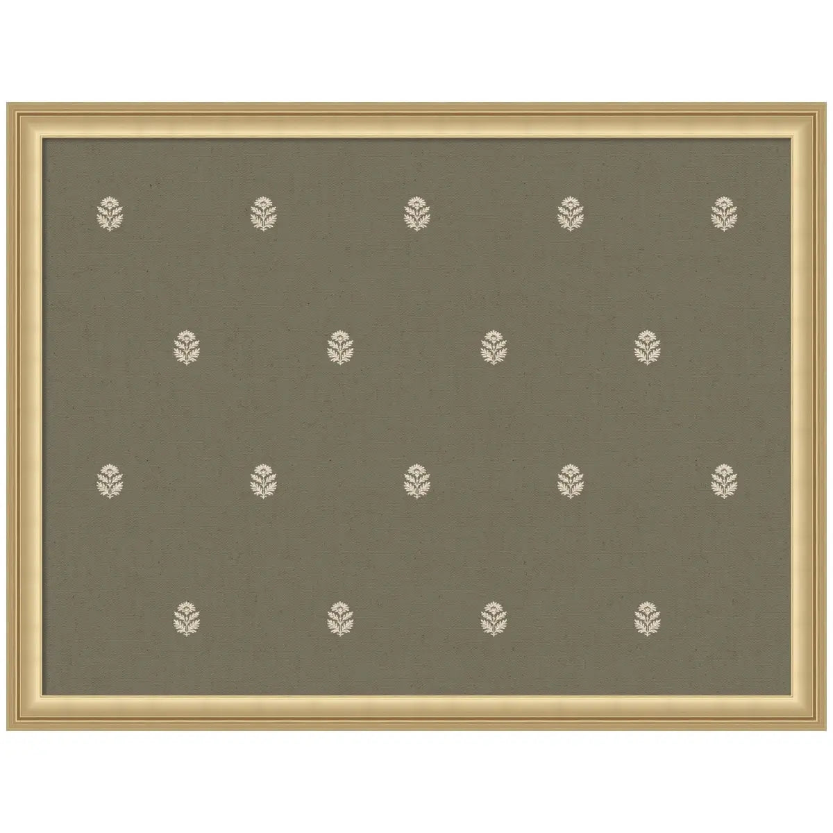 Pinboard Bulletin Board - Green Botanical Block Print - Florence Gold / 26x20 - kateandlaurel