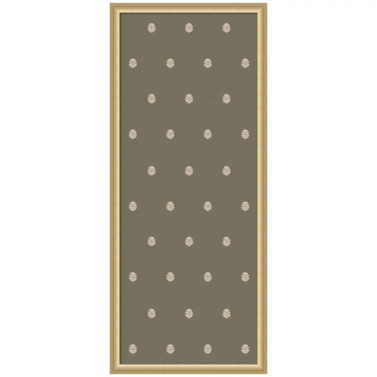 Pinboard Bulletin Board - Green Botanical Block Print - Florence Gold / 18x42 - kateandlaurel