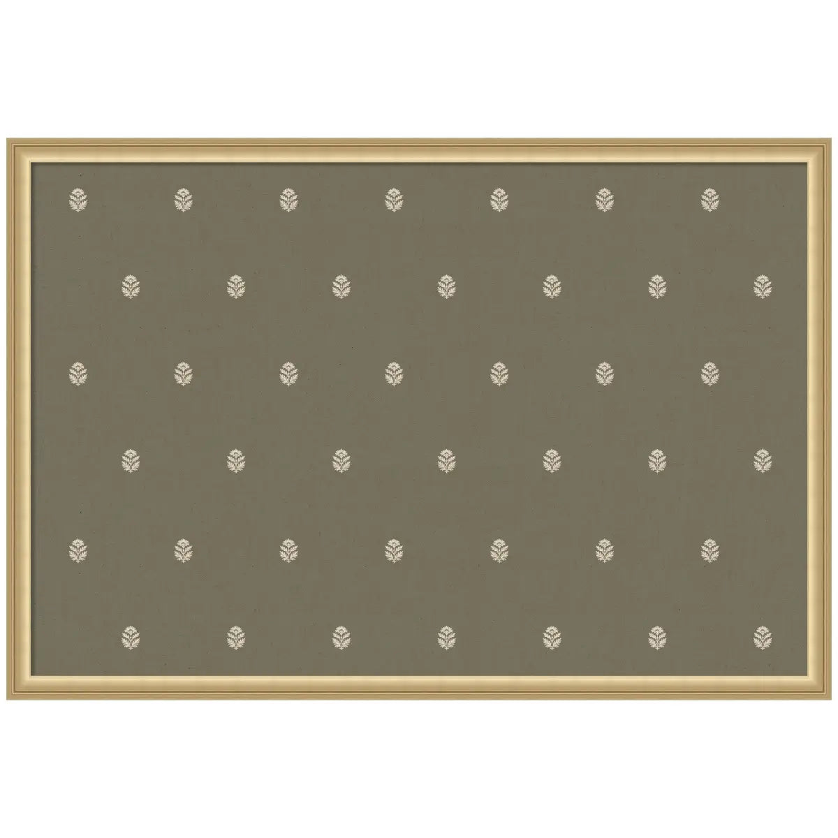 Pinboard Bulletin Board - Green Botanical Block Print - Florence Gold / 38x26 - kateandlaurel