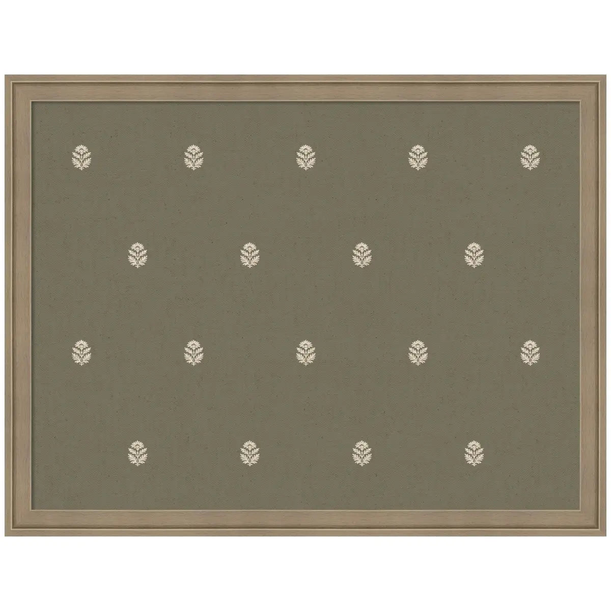 Pinboard Bulletin Board - Green Botanical Block Print - Florence Light Brown / 26x20 - kateandlaurel