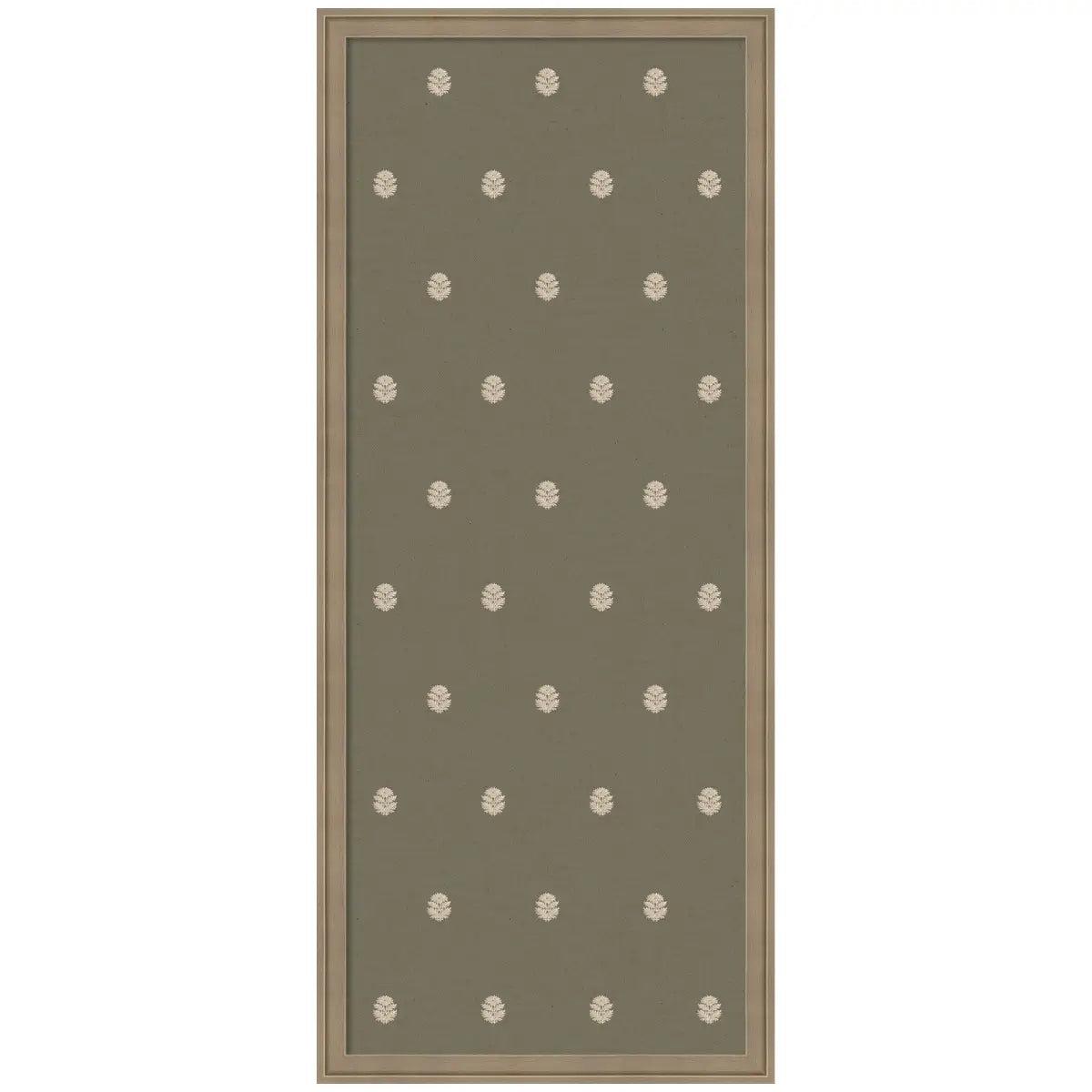 Pinboard Bulletin Board - Green Botanical Block Print - Florence Light Brown / 18x42 - kateandlaurel