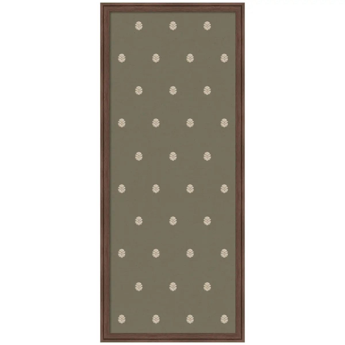 Pinboard Bulletin Board - Green Botanical Block Print - Florence Medium Brown / 18x42 - kateandlaurel