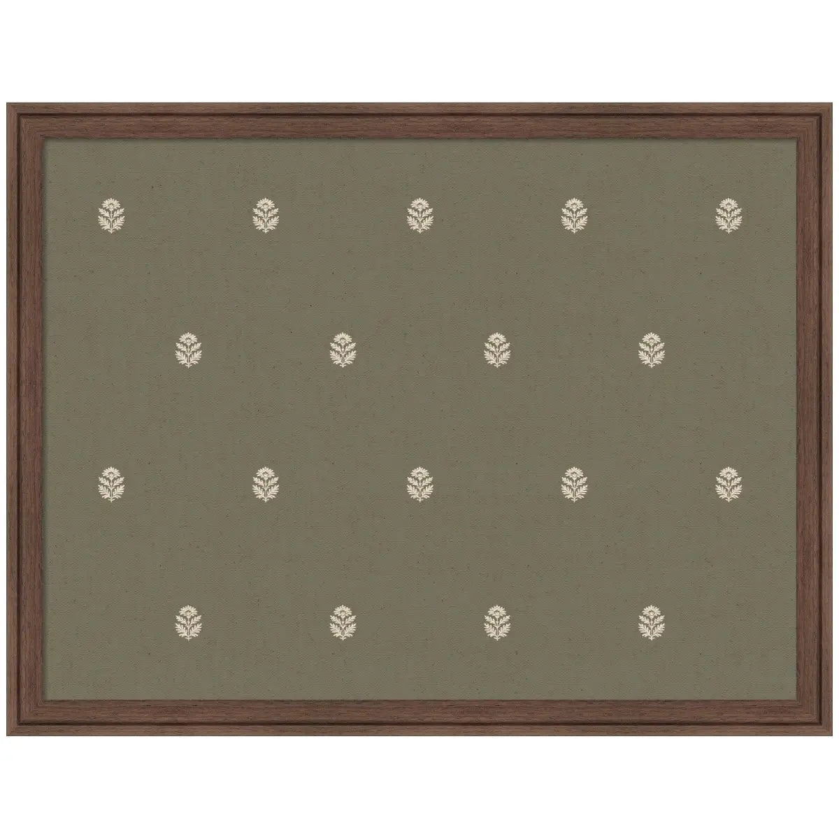 Pinboard Bulletin Board - Green Botanical Block Print - Florence Medium Brown / 26x20 - kateandlaurel